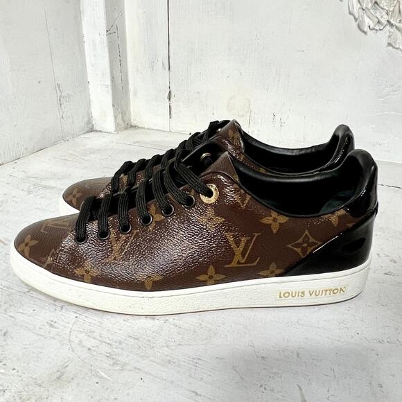 Louis Vuitton Frontrow Monogram Canvas Low Top Sneakers Brown Women's 38.5 / 8 - Picture 7 of 16